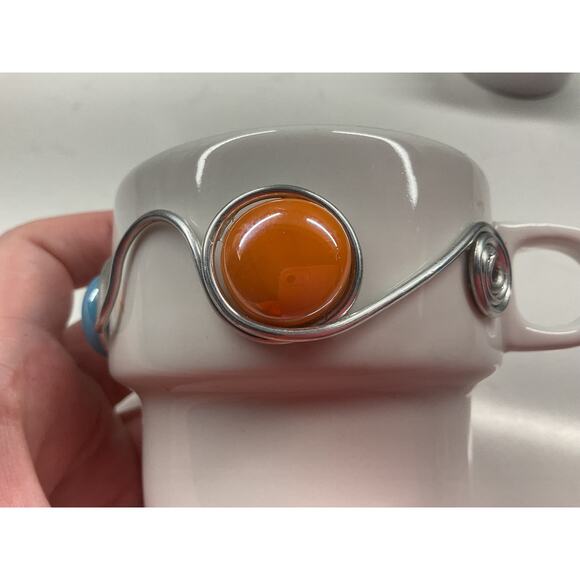 Upcycled Art Thomas Rosenthal Germany A22 Stackable Ceramic Mugs Set of 3 - Picture 9 of 15